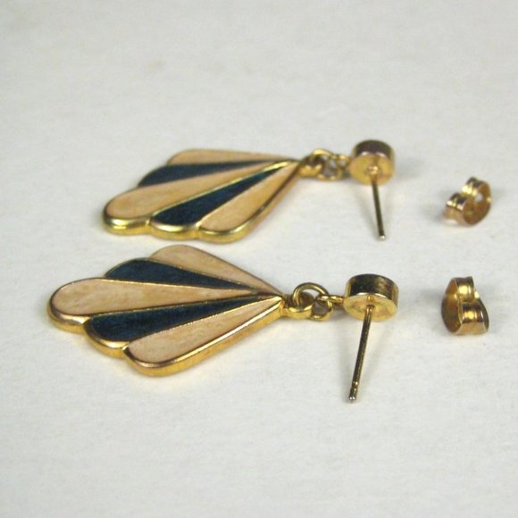 Dangle Enamel Earrings Pierced Rhinestones Jewelry Fashion - Picture 2 of 5